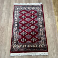 アスワン/パキスタンラグ アベッシャ ROSE 86cm×46cm 玄関マット