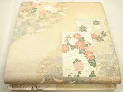 平和屋着物＊夏物　六通柄袋帯　色紙重ね草花文　金銀糸　正絹　逸品　CAAU4086eg