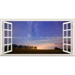 北海道美瑛町の風景 A4写真プリント ガラス入り額装 ～星空のステージ～ 北海道美瑛町の風景 A4写真プリント ガラス入り額装 ～星空の