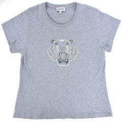 本物 ケンゾー KENZO タイガー トラ 刺繍 Tシャツ カットソー 半袖 トップス コットン グレー レディース 衣類 洋服 中古 【フォロー割】
