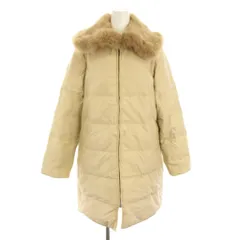 ランバン LANVIN コレクション COLLECTION ダウンコート アウター ラビットファー フォックスファー 絹 シルク 38 ベージュ N6C5565 /YT ■MUのサムネイル