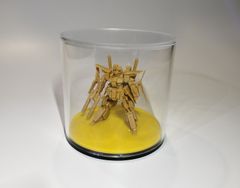 アクリル小型ケース100φサイズ（台座黒マット）色板（黄）付き
