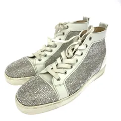 Christian Louboutin クリスチャンルブタン 表記サイズ:42 1/2 ラインストーン スニーカー  ホワイト  レザー メンズ　240001143670
