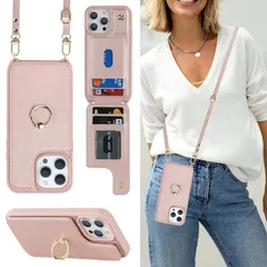 iPhone 12 Pro Max 6.7（2020）/iPhone 13 Pro Max 6.7（2021）ケース 手帳型 iPhone 12 Pro Max スマホ 携帯 用 ケース ショルダー クロスボディ 肩掛け 首かけ 斜めがけ ショルダー ケー 1