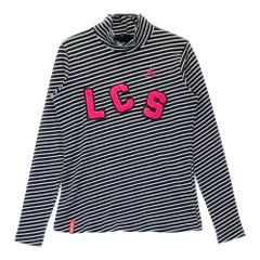サイズ：M LE COQ GOLF ルコックゴルフ  ハイネック 長袖Tシャツ ボーダー柄 ブラック系 [240101362249]# ゴルフウェア レディース ストスト