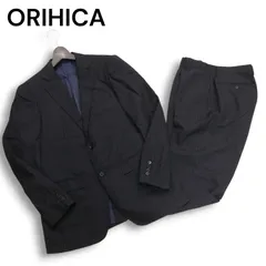 ORIHICA オリヒカ 通年 総裏 シャイニーストレッチ★ ストライプ セットアップ スーツ Sz.A6　メンズ 黒 ビジネス