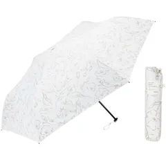 Color:ドローイングフラワー オフ ホワイト Waterfront 折りたたみ傘 日傘 兼用 雨傘 umbulatio シリーズ 『 ハンディールーフ UV ブロック 折 』 ドローイングフラワー オフ ホワイト 60cm 晴れの日も雨の日も 驚きの軽さと