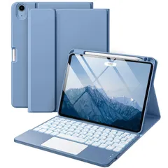 HETHOT iPad用 Air11 キーボード ケース 2025 M3-2024 M2 11インチ タッチパッド付き 日本語JIS配列 7色バックライト カラーキーボード 防汚素材 脱着式 セミシリコン製 450mah大容量バッテリー Apple