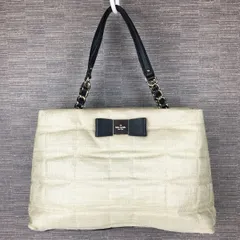 Kate spade/ケイトスペード　トートバッグ　ベージュ　リボン/ロゴ　管NO.B21-17<sale>