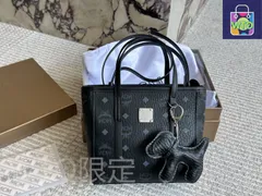 【今日特価】Mcm Tea Gold Mini Market Tote with Dog Charm メシューエム ティーゴールド ミニ マーケットトートバッグ（犬チャーム付）-WTO輸入1