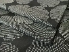 平和屋着物●本場大島紬　一元絣　雪輪重ね文　黒地　正絹　逸品　AAAY6527zg