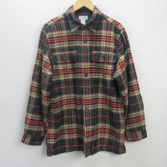 H■エルエルビーン/L.L.bean 250393 タータンチェック 長袖シャツ 裏フリース【M】MENS■420【中古】