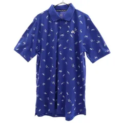 ナイキエスビー 総柄 半袖 ポロシャツ L ブルー NIKE SB スケボー ロゴ 刺繍 メンズ 【中古】  【230828】