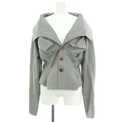 ヴィヴィアンウエストウッド Vivienne Westwood ウール バックタック ショート丈ジャケット 40 グレー /DF ■OSのサムネイル