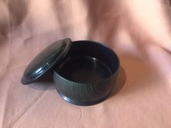 中古【寿司桶】暗緑木目調デザイン《1人前/1合》(おひつ)蓋付き（プラスチック製）