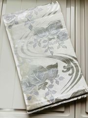 袋帯 正絹 / 銀色系 シルバー系 / シンプルな柄 草花文 橘 幅約31cm 着物帯 TCS着物 W46