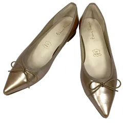 【美品】エマフランシス (22.5) バレエシューズ エナメル フラットシューズ パンプス ポインテッドトゥ 希少デザイン