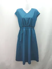 ◇ N. Vネック ノースリーブ ウエストマーク ロング ワンピース サイズM ブルー レディース E  【1310130015706】