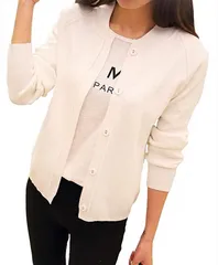 LUXIA FILL ルクシア フィル レディース カラー ニット 白 カーディガン( ホワイト,  XL)