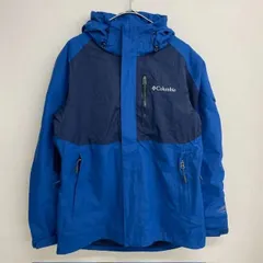 Columbia マウンテンパーカー バイカラー ネイビー/ブルー OMNI-TECH ナイロンジャケット ウィンドブレーカー フード付き【メンズS】