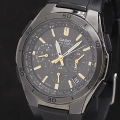 稼働 良品 カシオ ウェーブセプター WVQ-M410 電波ソーラー ブラック文字盤 クロノグラフ メンズ腕時計 2000000 NSK MST