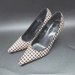 ◇ ⊇ Akira Osaki Elegance アキラオーサキエレガンス 総柄 ハイヒール パンプス サイズ22.5 ブラウン系 レディース E  【1410100036080】