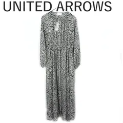 ユナイテッドアローズ UNITED ARROWS ワンピース ダルメシアン柄 シアー 透け感 ホワイト ブラック