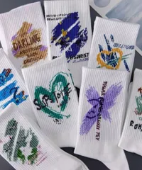 8足組 ソックスセット レディース 白 靴下 イラストソックス おしゃれ スニーカーソックス スクールソックス ハイカット 美脚 ソックス 蒸れない 綿混 スポーツ靴下 クォーターソックス クルーソックス くつした 春夏秋冬 ホワイト 6DATANG-001