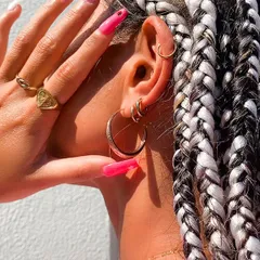 ハワイアンジュエリー ピアス 片耳用 ステンレス レディース スクロール フープ 金属アレルギー対応