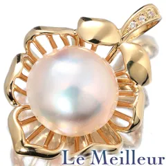 お花 ペンダントトップ マベ真珠 13.3mm ダイヤモンド K18 新品仕上げ