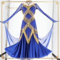 日本製 社交ダンス衣装】ブルー Chacott チャコット ワンピース ドレス