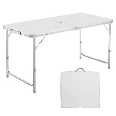 【人気商品】120cm 折りたたみ 3段階高さ調整可能 ピクニック テーブル レジャー キャンプ用 アウトドア 折畳み キャンプテーブル コンパクト 収納 DesertFox 簡単組立006