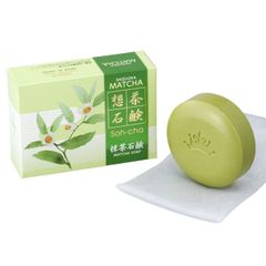想茶石鹸 抹茶石鹸 80g【12個セット】お茶屋さんが作ったお茶石けん 防腐剤無添加 洗顔 メイク落とし ボディウォッシュ カテキン 国産 美容成分 EGF プロテオグリカン コラーゲン ヒアルロン酸 プレゼント お歳暮 お中元 フロムS マインドアップ