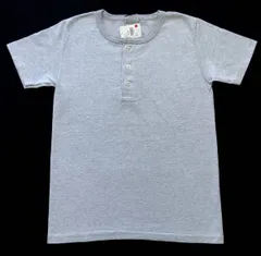 新品 定価6380円 USA製 グッドウェア ヘンリーネック Tシャツ　　スリムフィット Goodwear MADE IN USA アメリカ製 グレー XL 玉7313 Slim Fit ロゴボタン 大きいサイズ
