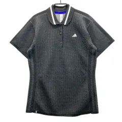サイズ：M ADIDAS GOLF アディダスゴルフ HS9983 2023年モデル 半袖ポロシャツ ジャガード 総柄 ブラック系 [240101525901] ゴルフウェア レディース ストスト