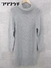 ■ Lily Brown リリー ブラウン ボトルネック 長袖 膝下丈 ニット ワンピース サイズFREE ライトグレー レディース 【1002801172886】