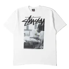 STUSSY ステューシー Tシャツ サイズ:L / J Dilla Stones Throw Records フォト プリント クルーネック Tシャツ / ホワイト 白 / トップス カットソー 半袖 / コラボ【メンズ】【中古】