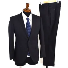 スーツカンパニー 2つボタン シングルスーツ S YA3 ブラック ストライプ ノータック 極 定番 人気 営業 PCH60752 夏物 春夏 薄手  5XF106 【送料無料】【中古】【メンズビジネス】202505