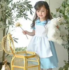 【水色アリス】ハロウィン コスチューム アリスのエプロンドレス 子供ドレス コスチューム TAK 不思議の国のアリスキッズ キャサリンコテージ