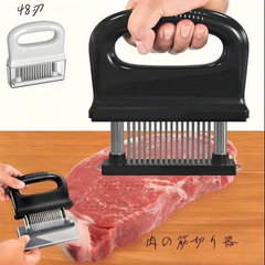 肉筋切り器 ミートテンダライザー 肉たたき お肉が柔らかくなる 48刃 分解して洗浄できる 洗浄用ブラシ付き 食洗機対応