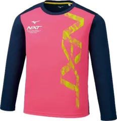 ミズノ　ジュニア長袖Tシャツ　ピンクネイビー　150サイズ/32JA0942