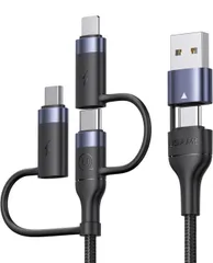 ★USAMS 充電ケーブル ノートパソコン対応 60WPD対応 急速充電 1.2m 高速データ転送 Type C to Type C USB C to USB A 変換アダプタ ph0ne/タイプC/マイクロ 一本多役 3in1
