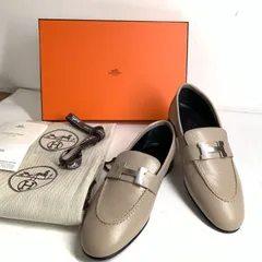 未使用級✨HERMES エルメス モカシン パリ ローファー サイズ36 1/2 エルメス パリ レザー ローファー 36 1/2 レディース ブラック