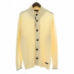 バーバリーブラックレーベル BURBERRY BLACK LABEL ニットカーディガン 長袖 ハイネック ウール LL アイボリー /BB ■GY12