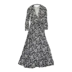 MARIHA フラワー 花柄 インド製 ドレス ワンピース ネイビー ホワイト レディース マリハ【中古】5-0710M♪