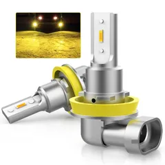 LED フォグランプ H8 H11 H16 バルブ イエローフォグ黄色 GOSMY 12V車対応 2000LM CSPチップ搭載 3000K 50000時間以上寿命 (2個入り)