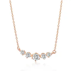 【新品】 [FH.bird] スマイル ネックレス レディース 人気 18金「笑顔でいます」シルバー925 金属アレルギー対応 つけっぱなしにできるネックレス ピンクゴールド 高級ジルコニア 重ね付けできる 誕生日プレゼント女性人気20代 0