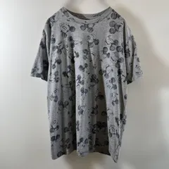 T-200 Disney ミッキーマウス 総柄　プリント Tシャツ M グレー