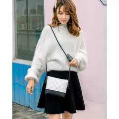 ショルダーバッグ ミニバッグ バッグ レザー 鞄 かばん 白黒