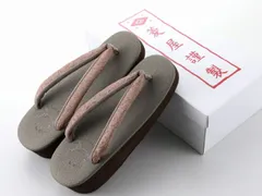 菱屋謹製 カフェ草履 カレンブロッソ うまくいく紋 グレー系 Lサイズ hiy-81-207 